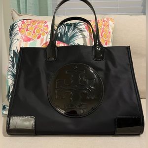 Tory Burch Black Nylon Small Ella Tote